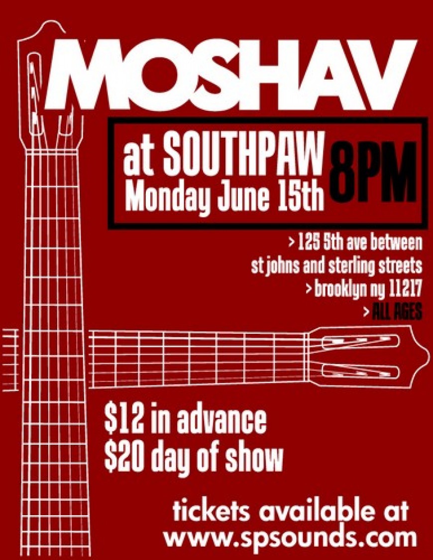 MOSHAV BAND at SOUTHPAW Tonight!