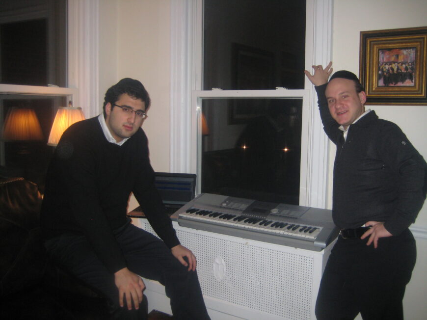 Elimelech Blumstien & Yossi Muller making a demo