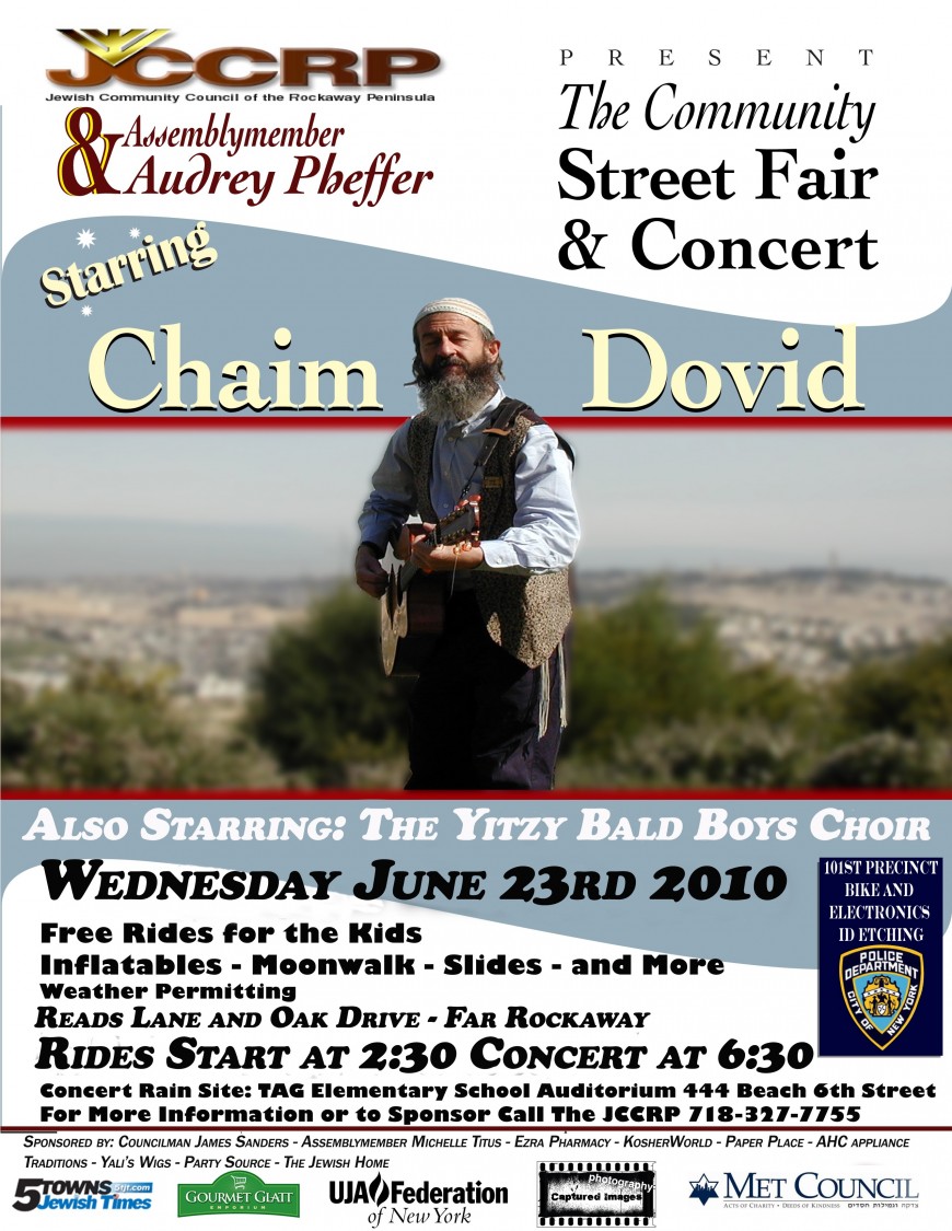 The Community Street Fair & Concert Starring Chaim Dovid & The Yitzy Bald Boys Choir