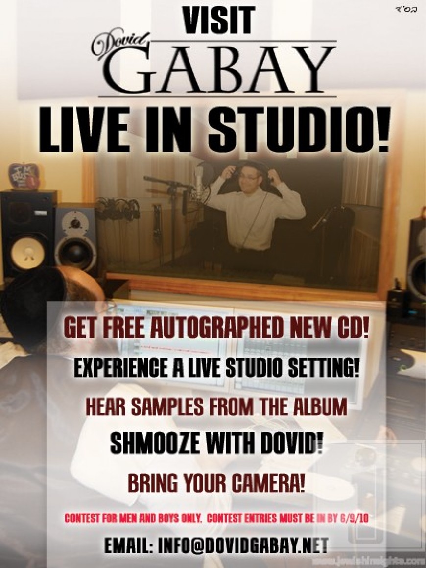 Visit Dovid Gabay Live in the Studio!