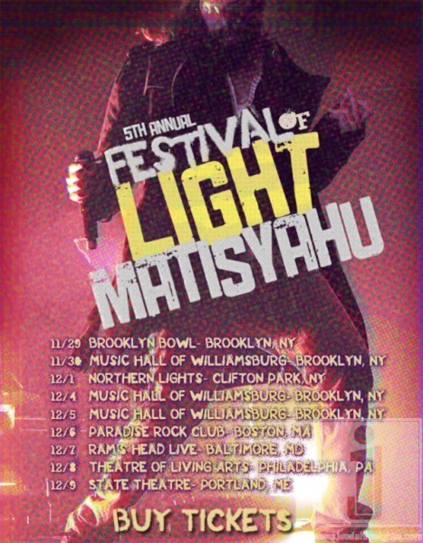 MATISYAHU “Festival of Light” Ticket Pre-Sale 10am EST Today