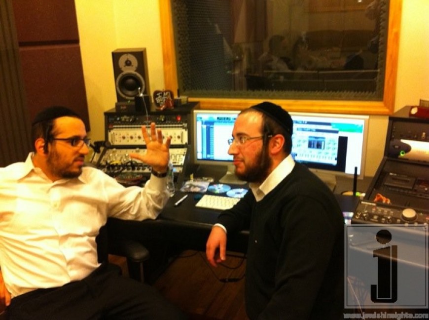 Lipa and Tuli Weil discussing a beautiful new song on Yoily Greenfeld’s album