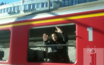 Lipa on the train in Switzerland