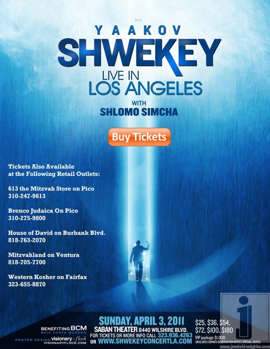 [Exclusive] YAAKOV SHWEKEY LIVE IN LOS ANGELES with SHLOMO SIMCHA