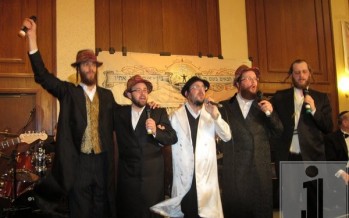 Beri Weber, Srully Williger, Lipa Schmeltzer, Shloime Daskal & Shimmy Engel at the Bein Ish Ubein Uchiv Melava Malka