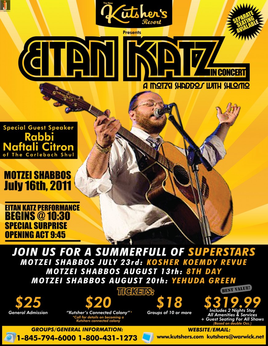 Kutshers Resort presents: Eitan Katz – A Motzei Shabbos With Shlomo