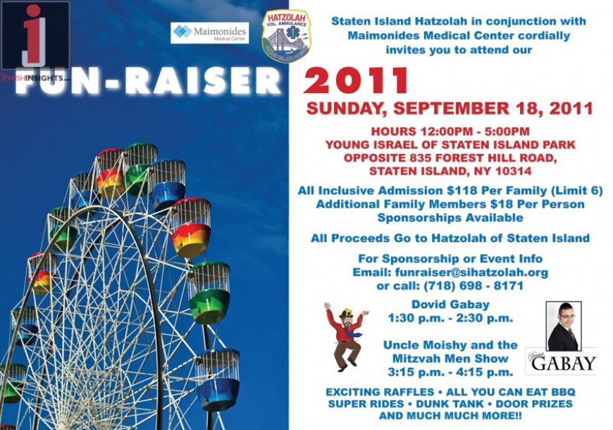 Dovid Gabay and Uncly Moishy to Appear at S.I. FUN-RAISER 2011