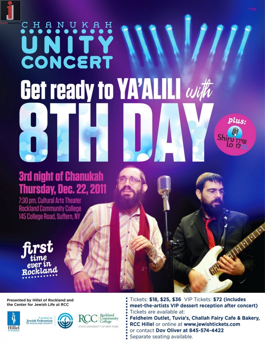 Chanukah Unity Concert in Rockland, NY with 8TH DAY