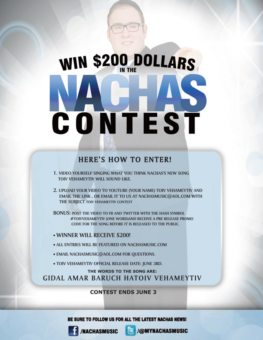 New NACHAS Song Coming: PLUS – Win $200 In The Nachas Contest! Enter Today!
