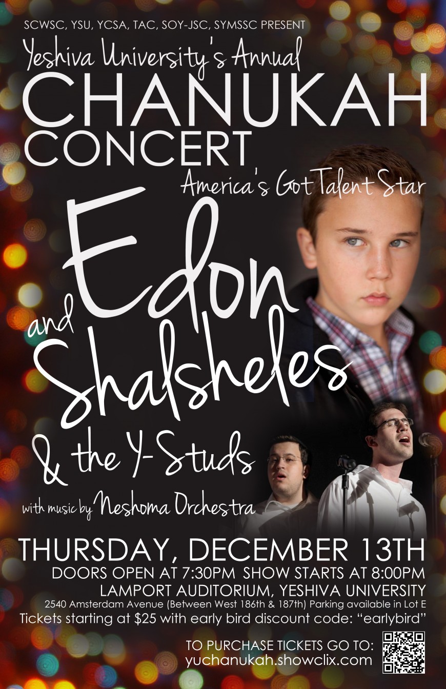 Yeshiva University’s Annual Chanukah Concert Starring: EDON, SHALSHELES & THE Y-STUDS