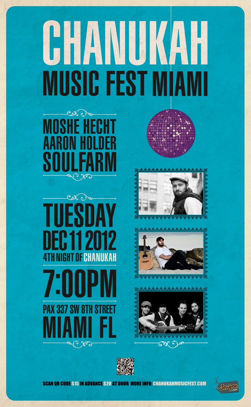 Chanukah Music Festival in Miami With Aaron Holder, Moshe Hecht & Soulfarm