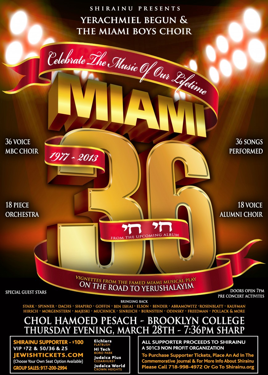 MIAMI 36 – CHAI CHAI A MAJOR MILESTONE IN JEWISH MUSIC!