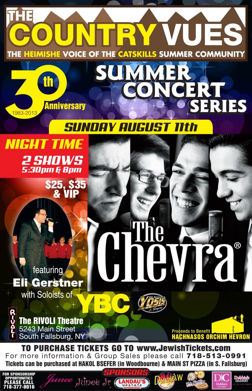 The Country Vues presents The CHEVRA, Eli Gerstner + Soloists of YBC