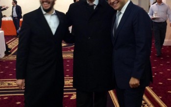 Shloime Gertner, Ohad! & Dovid Gabay at an event in London