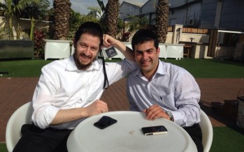 Eli Hertzlich & Shloime Gertner on the set of KUMTANTZ by HaMenagnim Orchestra