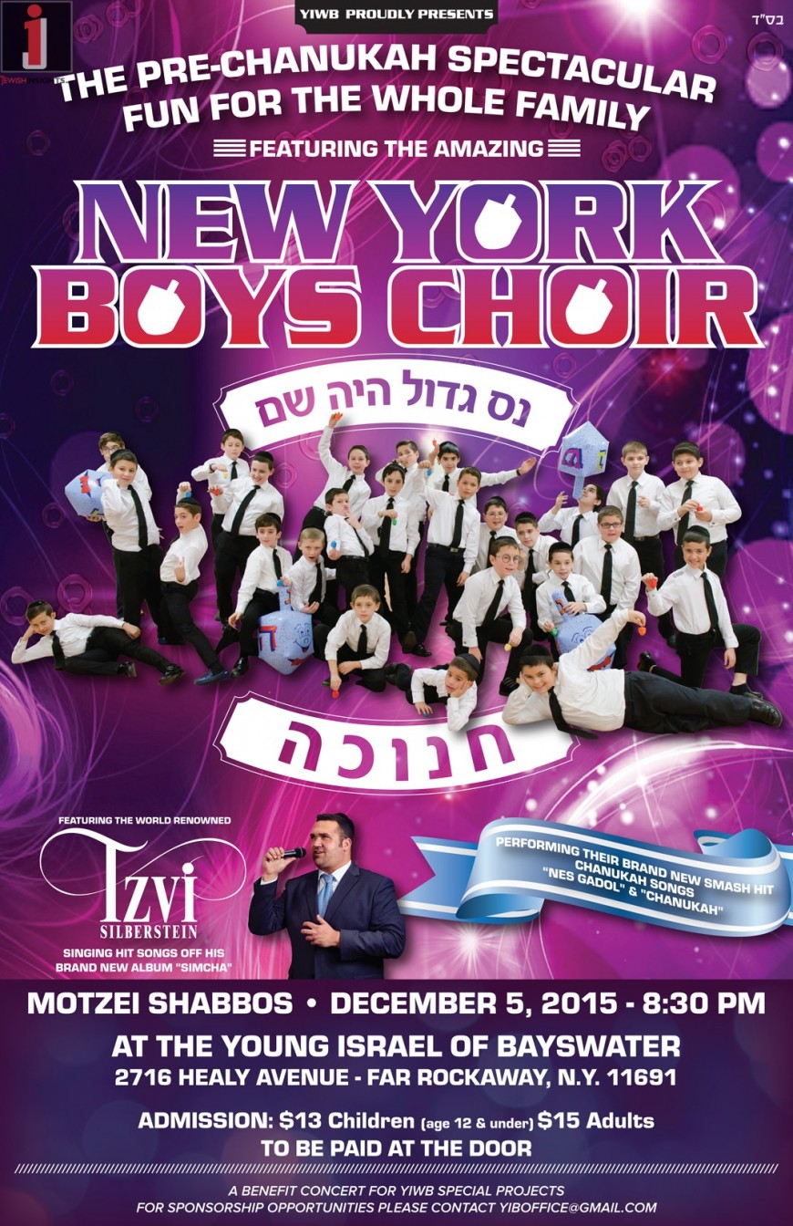 Yitzy Bald & The New York Boys Choir Proudly Present Their Knockout Pre Chanukah Concert