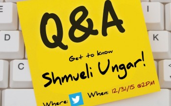 Q and A with Shmueli Ungar – Twitter – This Thursday 2PM!
