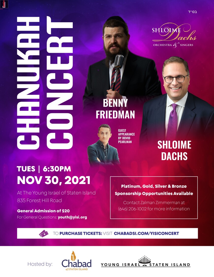 Chanukah Concert With BENNY FRIEDMAN, SHLOIME DACHS & DOVID PEARLMAN