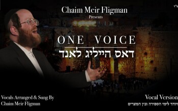 “One Voice” – A Vocal Solo Masterpiece With Stunning Yiddish Lyrics By Chaim Meir Fligman